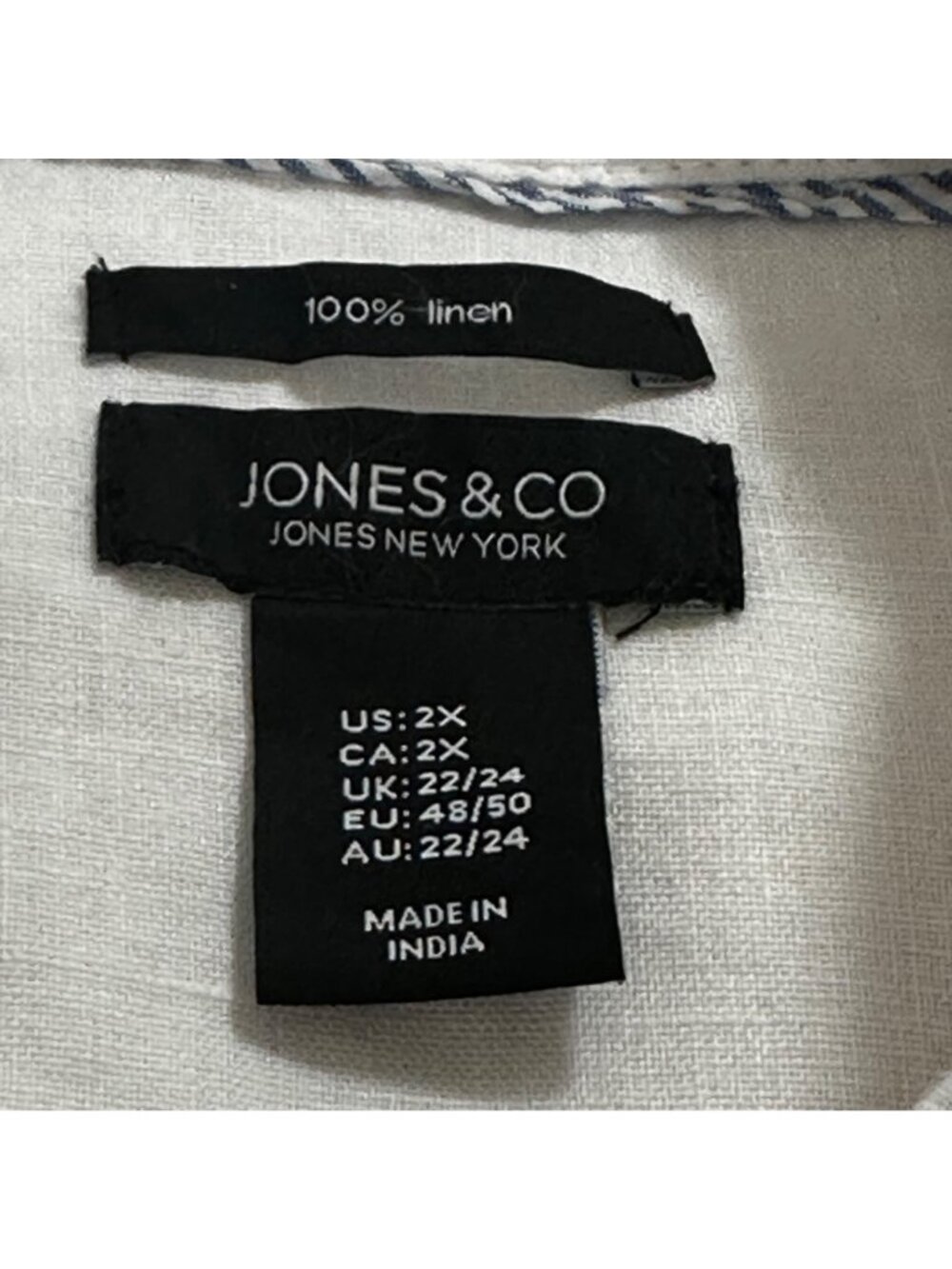 Jones New York Womens White 100% Linen Trucker Style Shacket Size 2X Beach - Picture 4 of 10